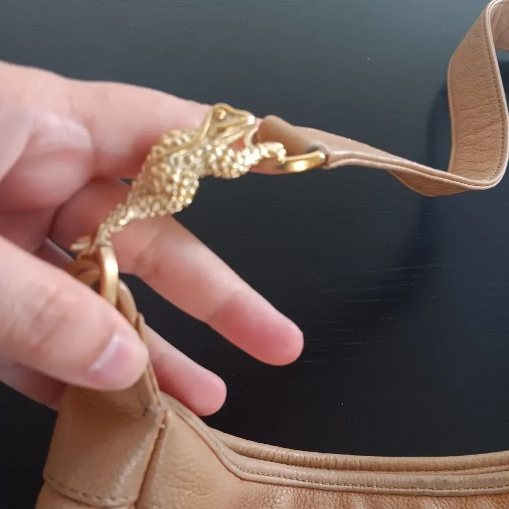Barry Kieselstein- Cord Camel‎ Leather HOBO with Signature Frog Flawed